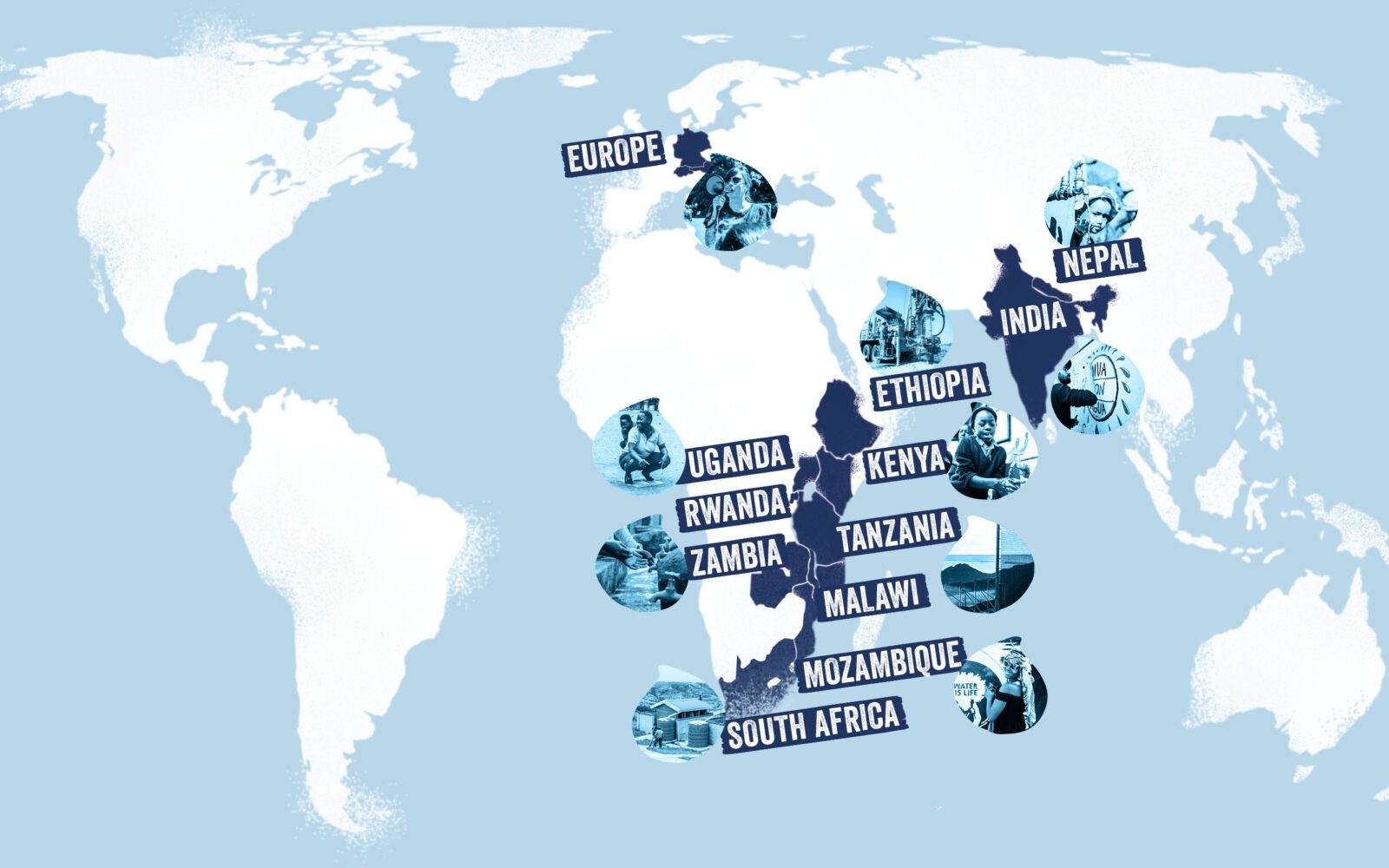 Viva con Agua projects world map