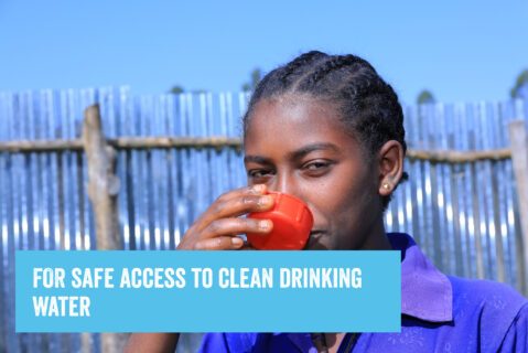 Girl driniking clean water, Result of the work of viva con agua